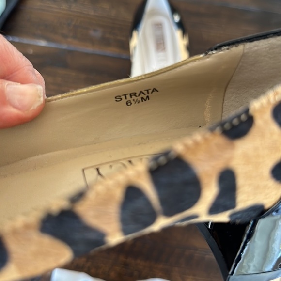 Ellen Tracy Cow Hair Leopard Print Block Heels Sz 6.5 - Picture 7 of 7